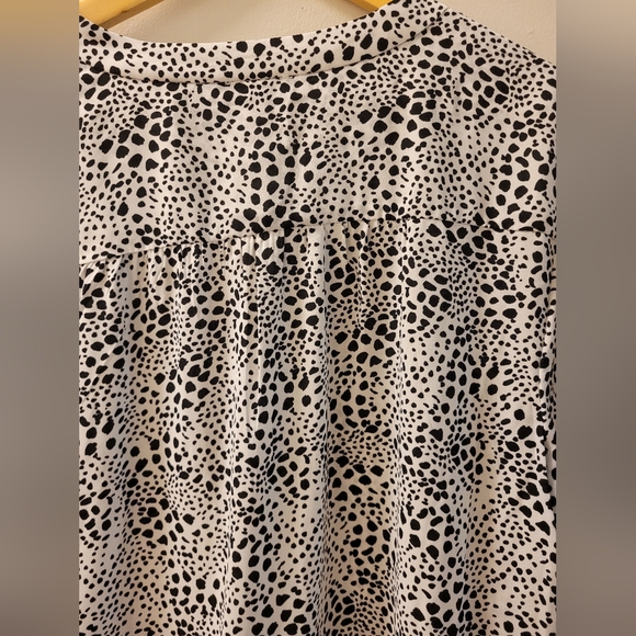Vince camuto dot black and white long sleeve xl size top A3 - Picture 8 of 10